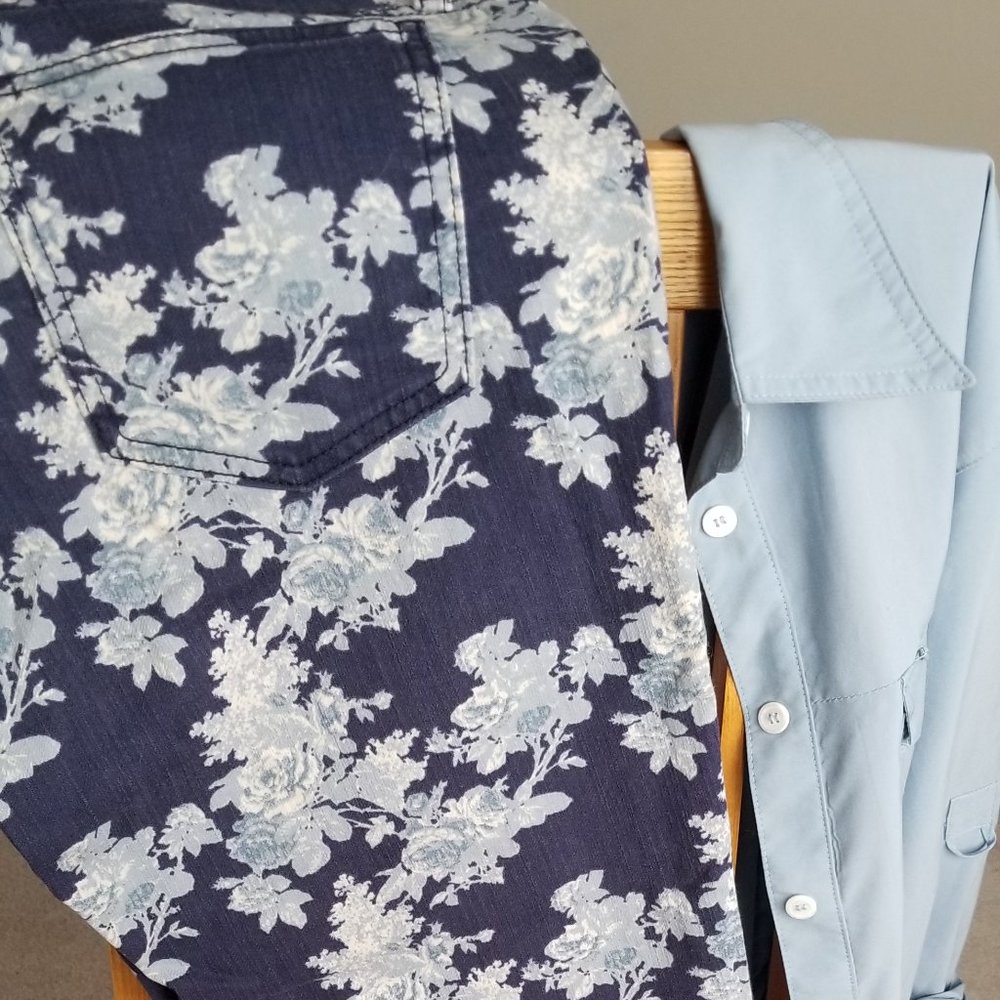Gap 1969 Always Skinny Blue Floral Jeans, 31/12r